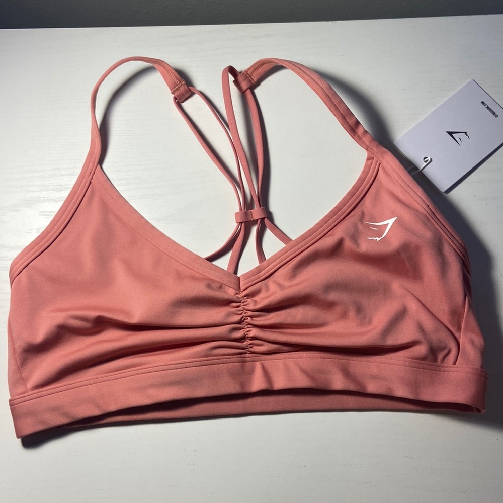 Gymshark Ruched Strappy Sports Bra NWT